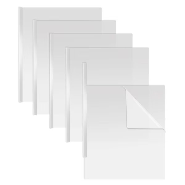 Sliding Bar Clear Rpt Covers, White Slider Bars, Durable 5 Mil Poly Thickness, Letter Size, 50PK, Better Office Products, Mfr#: 75350